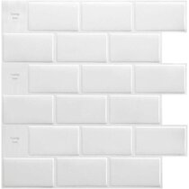 96-Pcs Peel and Stick Backsplash Tiles for Kitchen, Bathroom 3 x 6  Brushed Aluminum Metal Mosaic