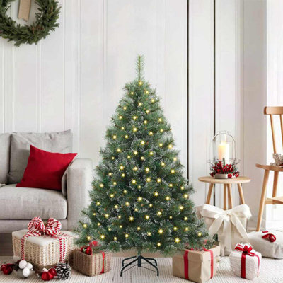  Artificial Christmas Tree with 150 LEDs Green PE and PVC