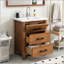 24-Inch Modern Bathroom Vanity With Ceramic Basin, 3-Drawer Storage, Freestanding Cabinet For Small Bathrooms