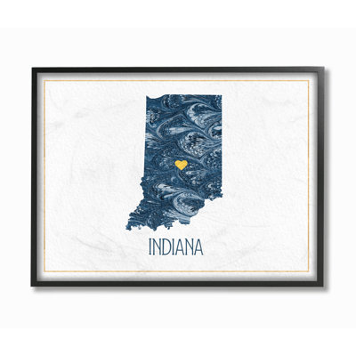 «Indiana Minimal Blue Marbré Silhouette» par Daphne Polselli, impression