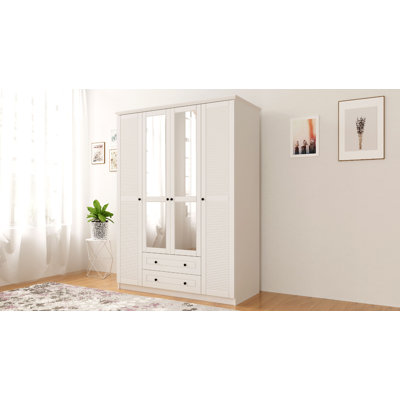 Kaylah 4 Door Manufactured Wood Wardrobe