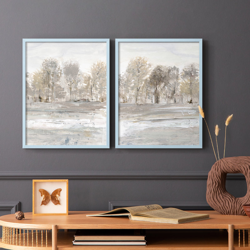 «Meadow's Edge I», reproduction encadrée de qualité supérieure - prête à être accrochée - aucun clou requis - aucun clou requis