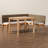 Aafrin Bali & Pari Denver Modern Bohemian Natural Seagrass And Acacia Wood 3-Piece Dining Nook Set