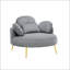 Fauteuil en velours côtelé avec repose-pieds-108743757