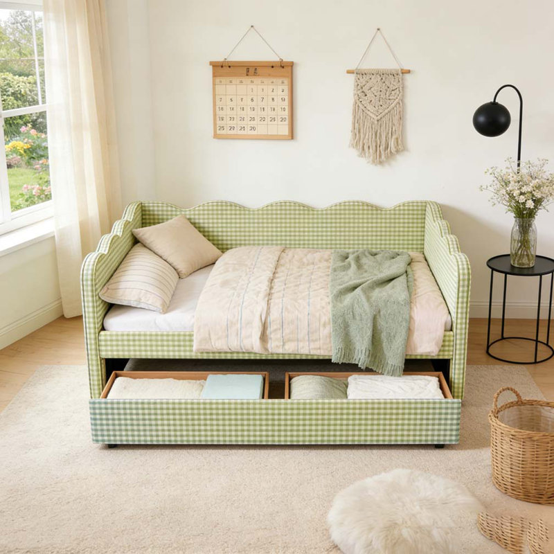 Lit de jour double, full-Drawers, Vert