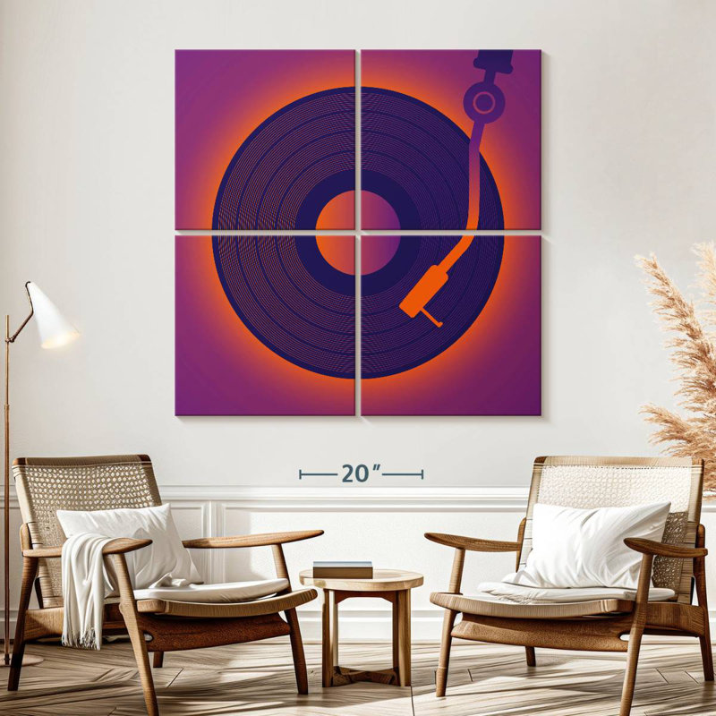 Abarca Glowing Vinyl Record, 57" H x 57" W