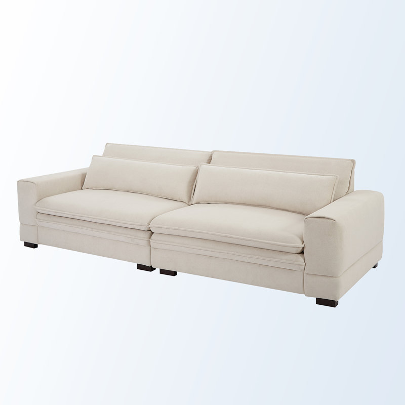 Arqile 104.72" Upholstered Sofa, Beige Polyester