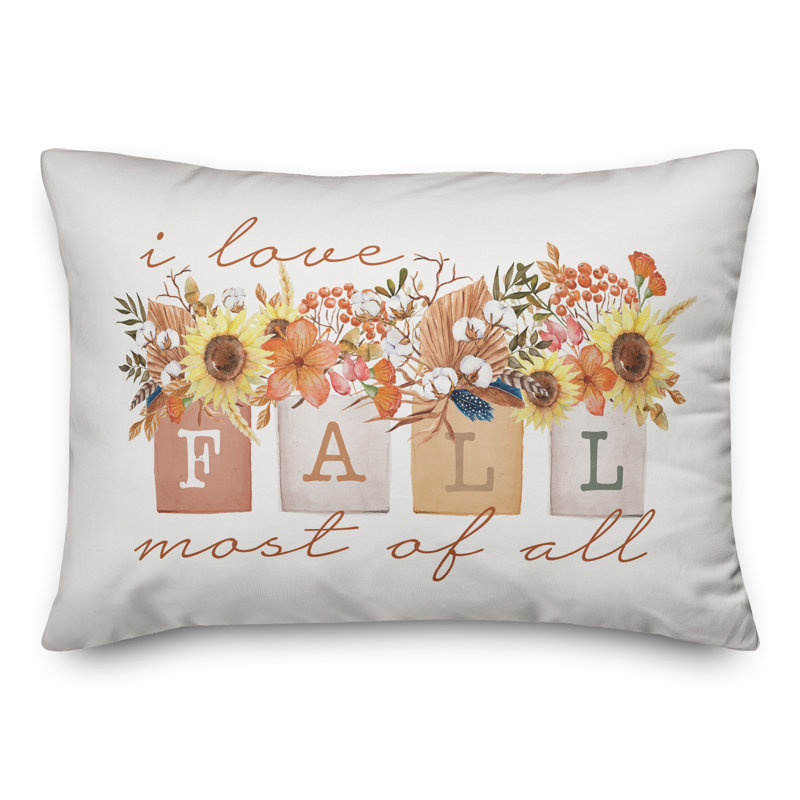  Housse et insert de coussin rectangulaire Love Fall Bouquet