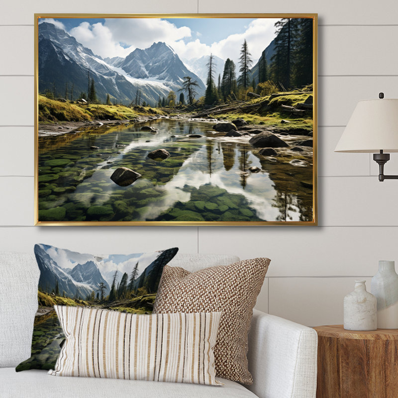 Canada Majestic Wilderness sur toile, H 12 po x l 20 po x P 1 po, Cadre flottant doré