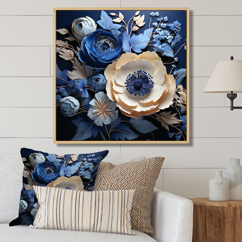 Ranunculus Bouquet I - Ranunculus Wall Decor, Black Picture Framed, 36" H x 36" W