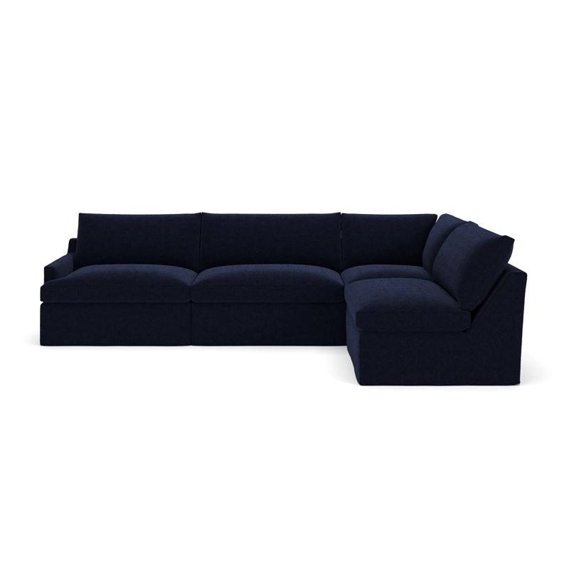 Canapé modulaire 4 pièces Wrenley, Polyester encre Davis, Orienté à droite