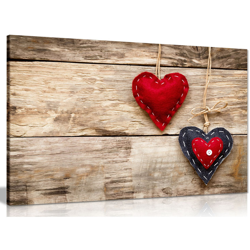 Red Love Hes - Wrapped Canvas Print, 61cm H x 91cm W