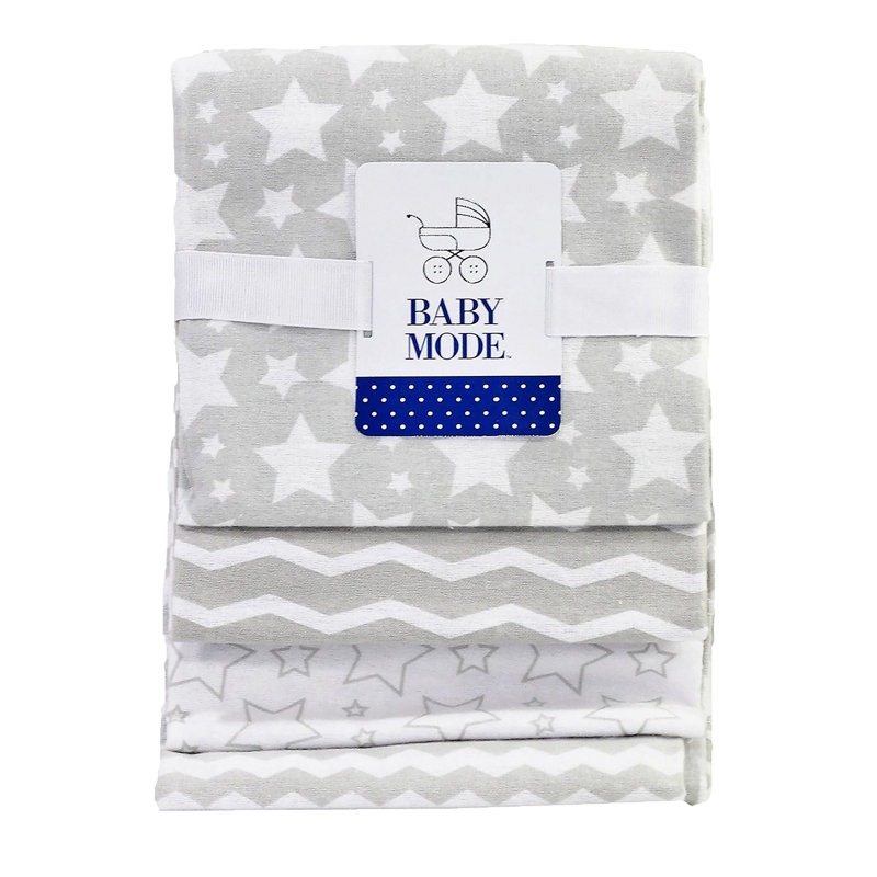 Collection de couverture pour chambre de bébé 7 pièces Stars, Gris