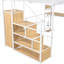 Lit mezzanine en métal avec garde-robe, escalier, DEL et bureau - Transformez votre chambre à coucher en un élégant escalier de rangement, espace intelligent-726414532