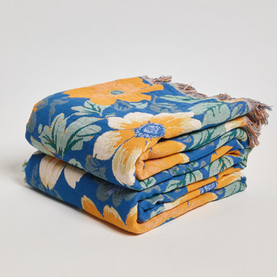 Reversible Fringe Throw Blanket