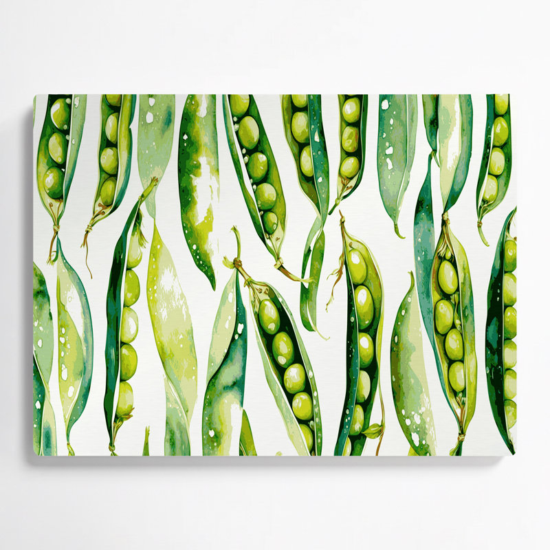 Légumes, art mural blanc Edamame, H 8 po x l 10 po