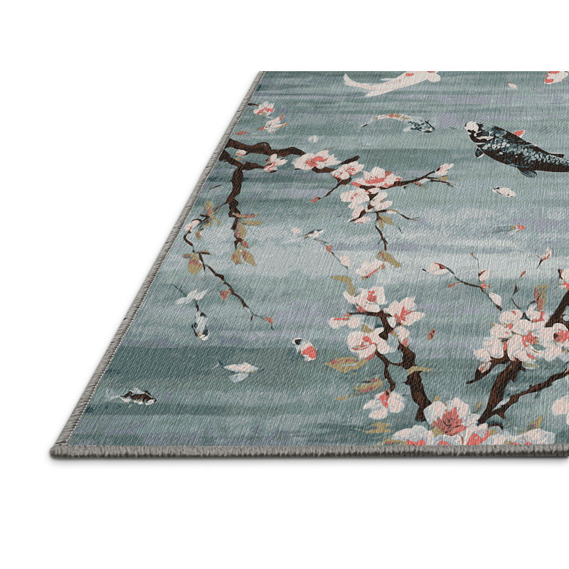 Machine Washable Gray Area Rug, Rectangle 8' x 10'