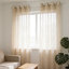 Rideaux transparents beiges, rideaux transparents avec œillets 2 pièces-628085159