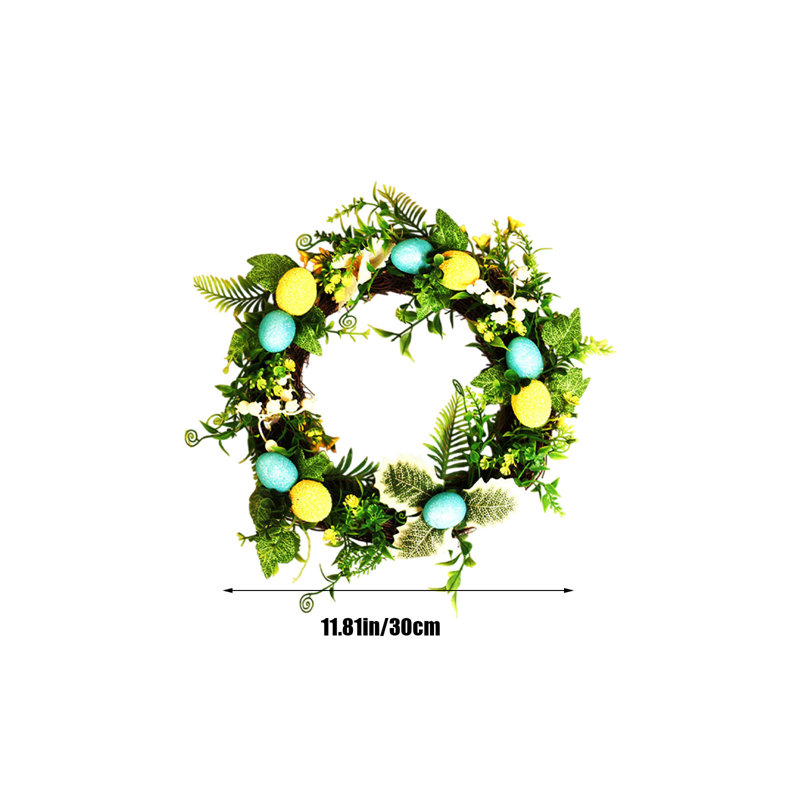  Fausse fleurs artificielles pour la décoration intérieure Oeufs de Pâques décoratifs Couronne de fleurs artificielles pour les célébrations de printemps intérieures et extérieures