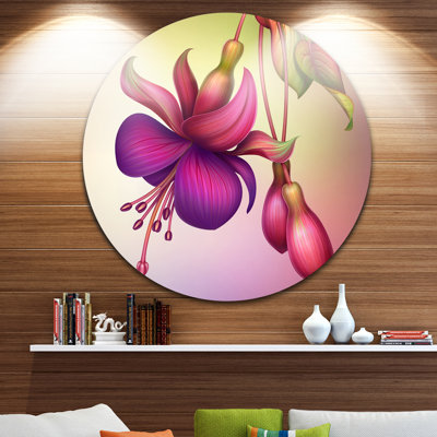« fuchsia floral avec feuilles vertes », impression
