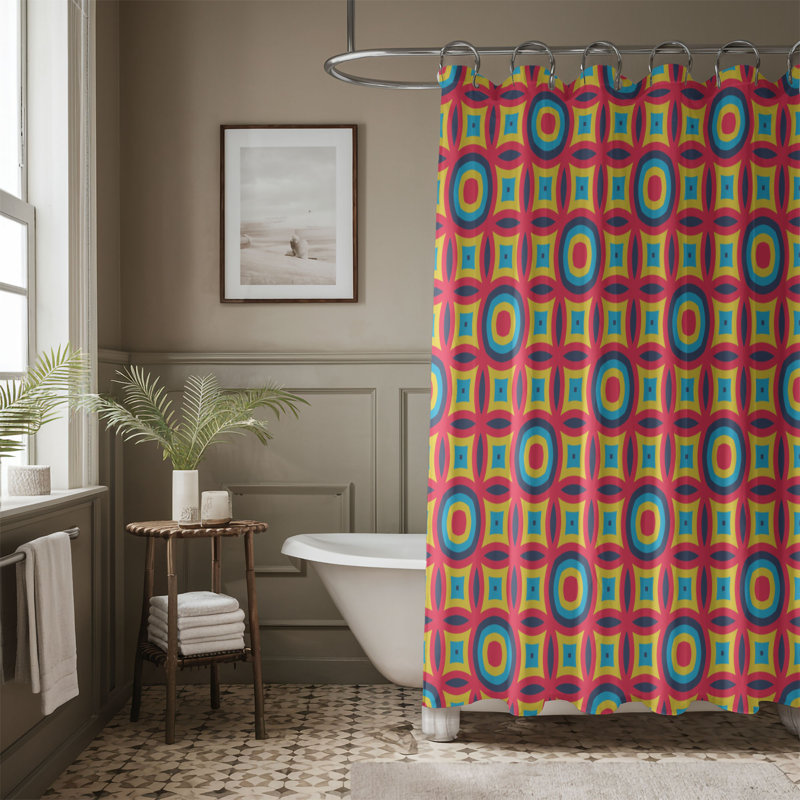 Rideau de douche multicolore, H 74 po x l 71 po