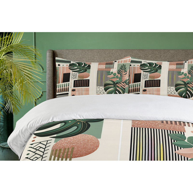 Monstera Duvet Cover, King Duvet Cover + 2 Standard Shams