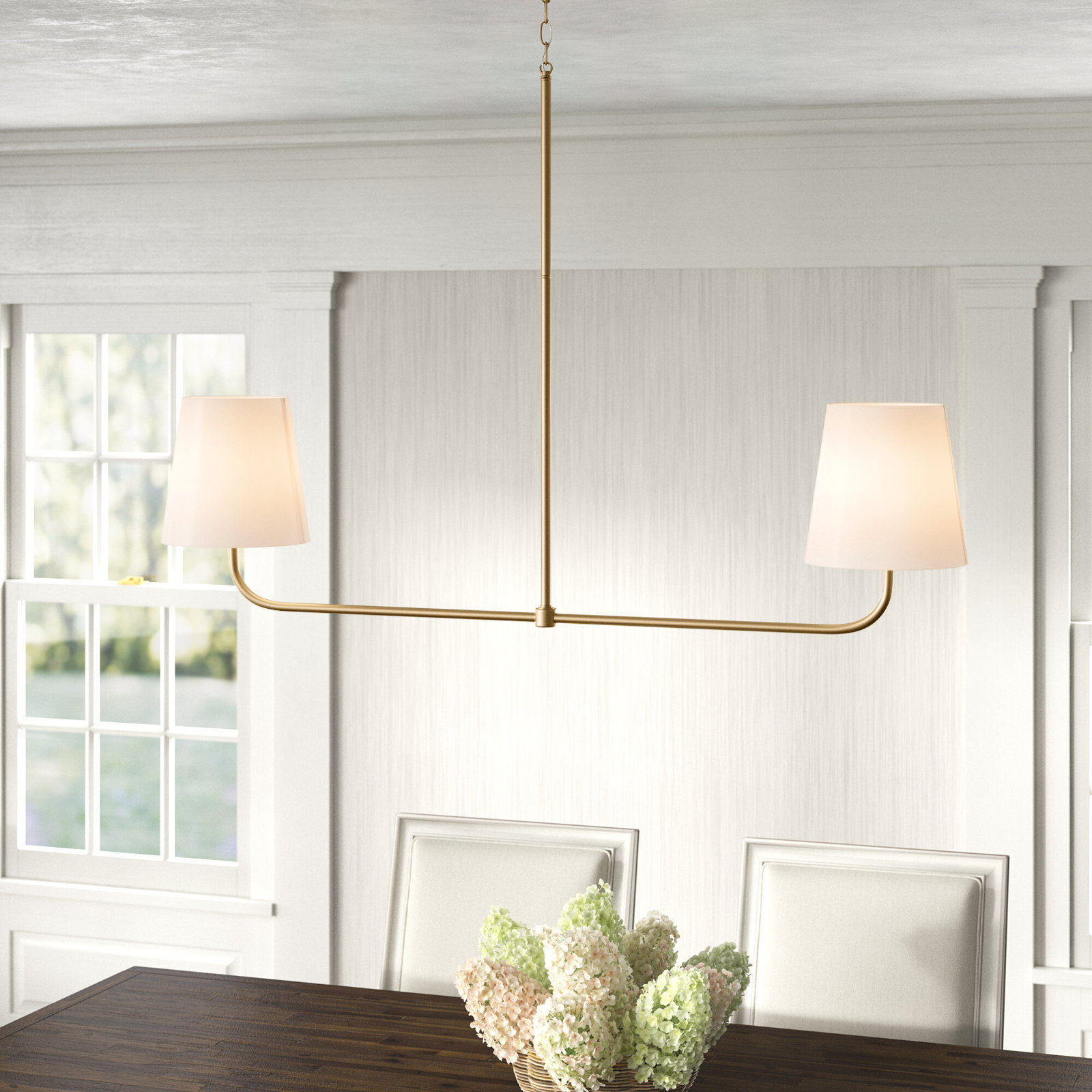 Anna May 2 Light Poly-Blend Dimmable Pendant, Gold