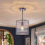 Petit luminaire suspendu en verre texturé à l'eau 1 lumière fabriqué à la main-816908673