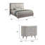 Ensemble de chambre pour grand lit, gris clair, argent, blanc, bois chromé, ensemble de 2 pièces avec table de chevet-131013488