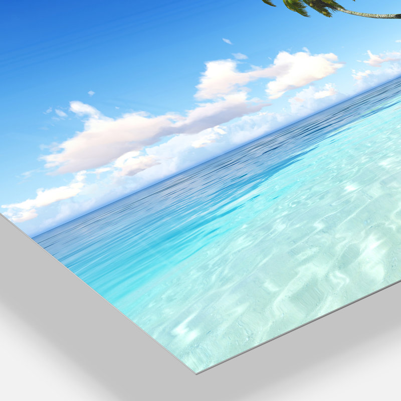Photographie de paysage marin «Corals Island Under Blue Sky», H 30 po x l 40 po x P 1,5 po, Métal