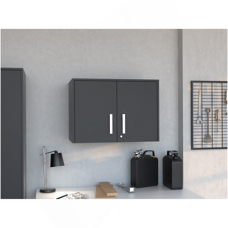 Armoire de rangement - armoire murale, trois tablettes intérieures, porte double