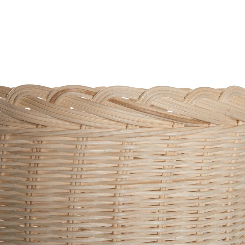Amanda Lindroth Braided Wicker Planter, 12" H x 14.5" W x 14.5" D