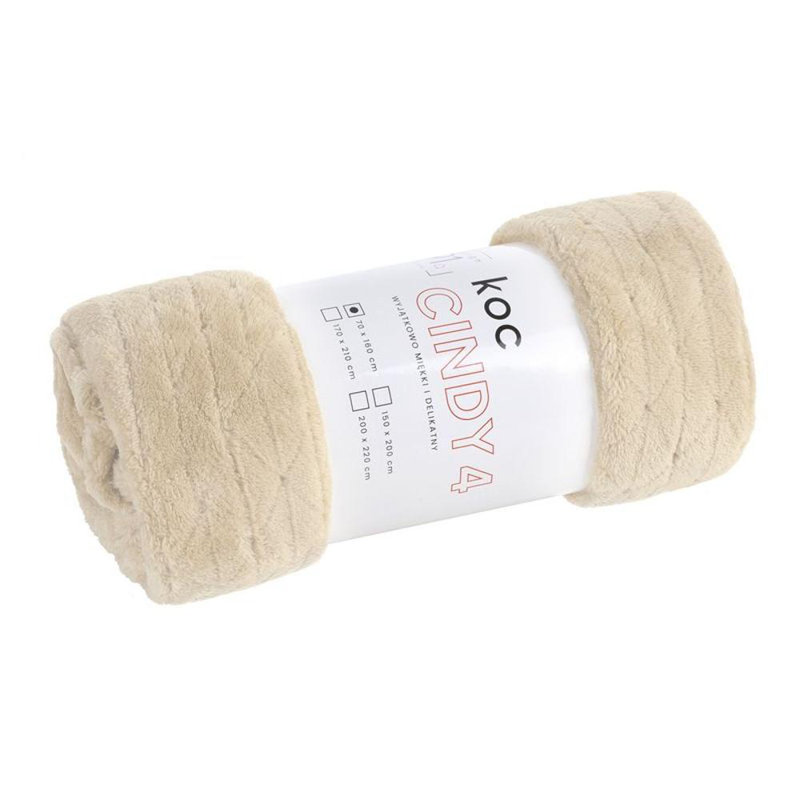 Throw Blanket, Beige, W170 x L210cm