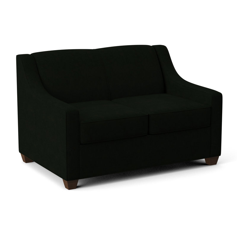 Phillips 52" Square Arm Sofa Bed with Reversible Cushions, Dorset Black, Montana Walnut