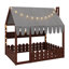 Lit de sol pour enfants de style Montessori équipé d'une barrière de sécurité, d'un auvent, d'un éclairage et de trois unités de rangement-1230031990-1230031991
