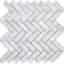 12” x 12” Carrara White Herringbone Mosaic Marble Tile Sheets Polished