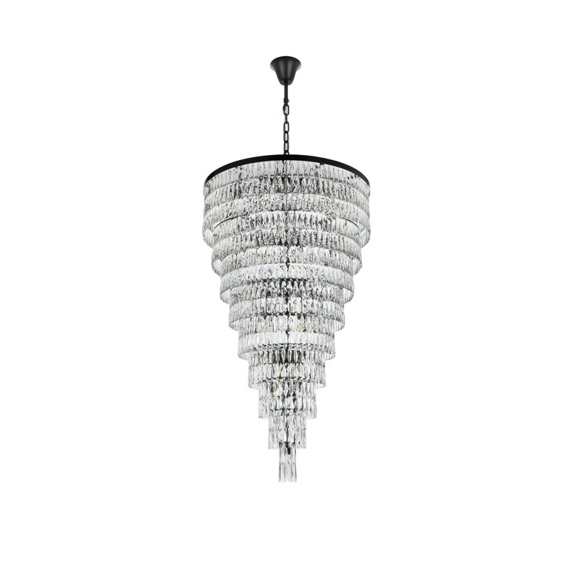 Iva 41 inch Rectangular Chandelier, Black