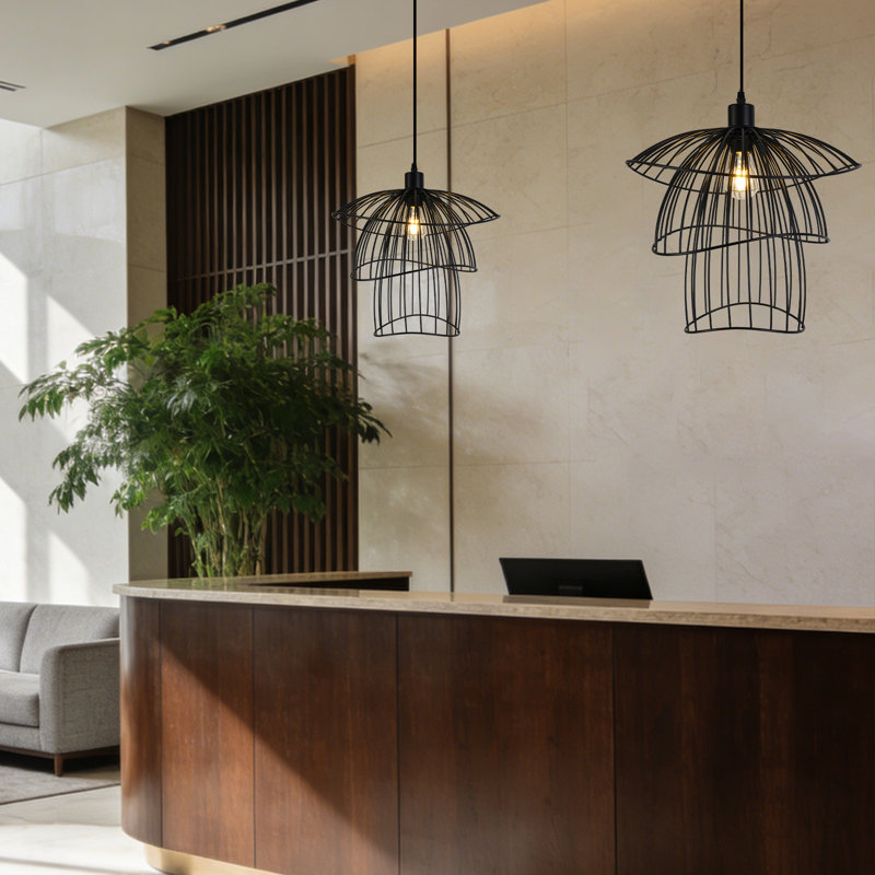 Luminaire suspendu en forme de cage à trois niveaux