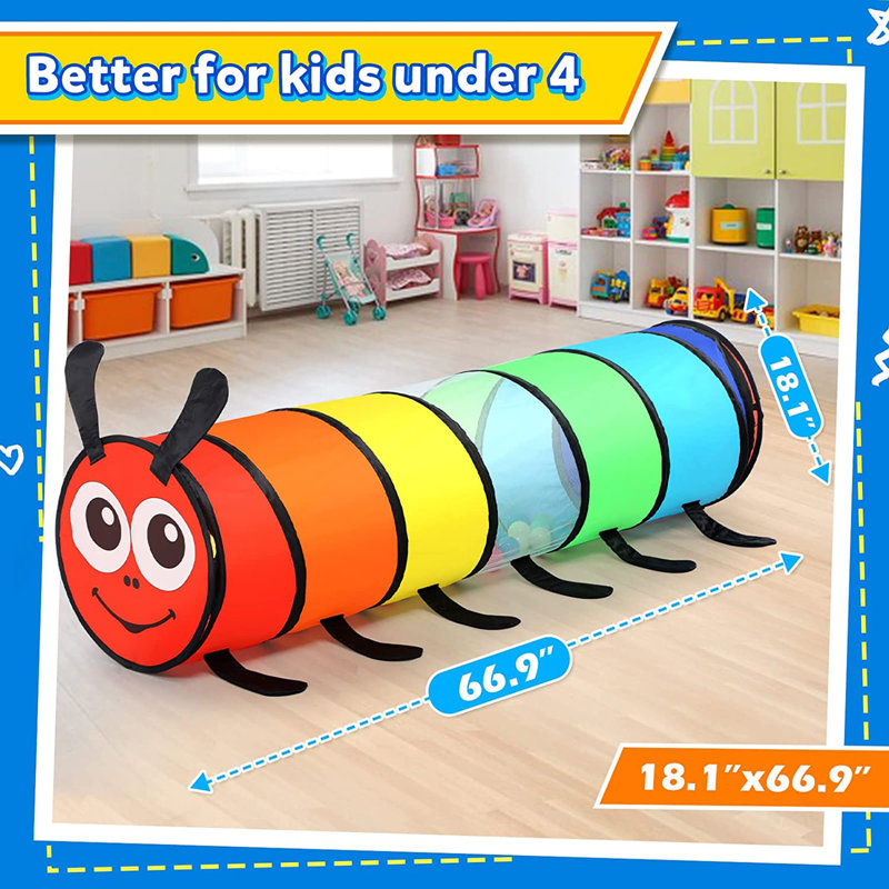 Tunnel de jeu escamotable avec sac de transport l 66,9 pi x P 18,1 po