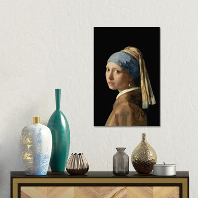 Fille avec une boucle d'oreille perle, vers 1665-6 - Estampe numérique sur toile tendue avec châssis