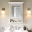 Armoire à pharmacie 24 po x 32 po avec miroir en bois d'hévéa et meuble-lavabo mural blanc avec tablette