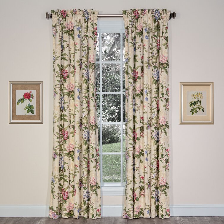 August Grove® Eaman Floral Cotton Blend 100'' W Window Valance in & Reviews