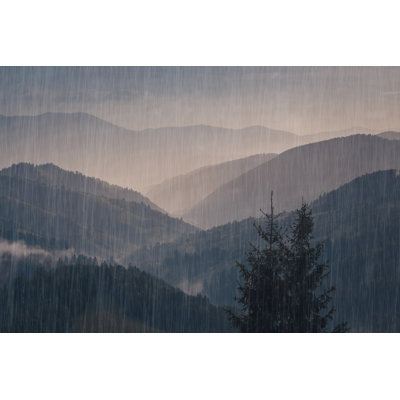 Rainy Mountains View - Wrapped Canvas Print
