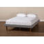 Brixton Upholstered, Full Platform Bed,  Dark Grey/Walnut Brown, 14.9'' H X 57'' W X 77'' L-2018084504-2018084508