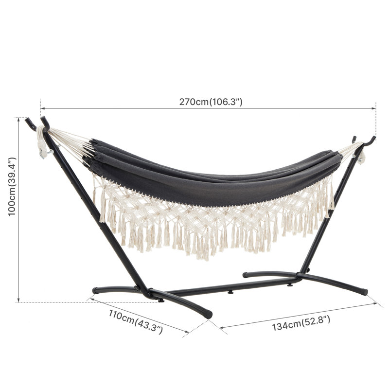 Steel Hammock Chair Stand, Grey