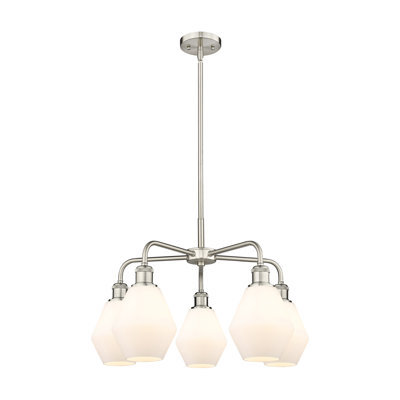 Amylea 5 - Light Steel Dimmable Geometric Chandelier
