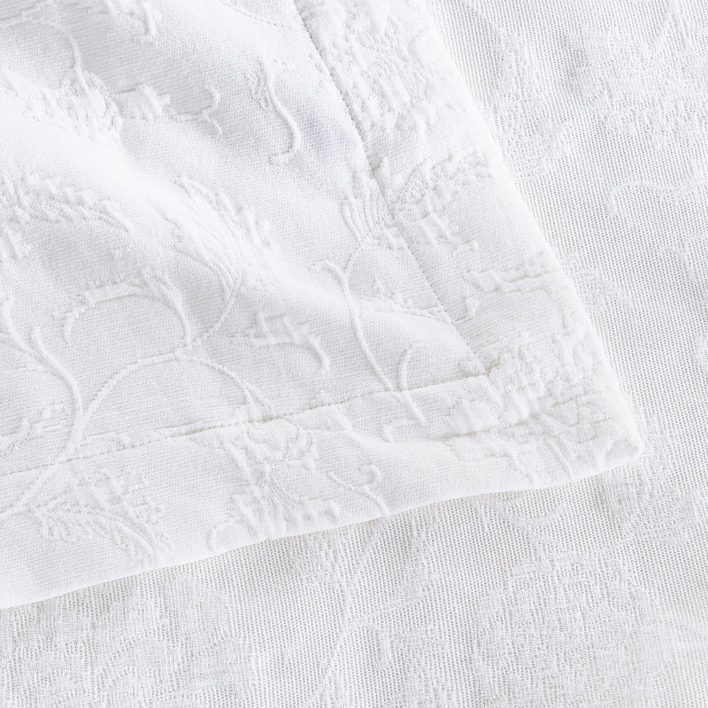 Literie Talley Sophia, Ensemble de couvre-lit très grand + 2 très grand, Blanc
