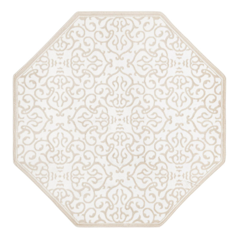 Anah Damask Indoor Rug, Octagon 5'3" x 5'3"