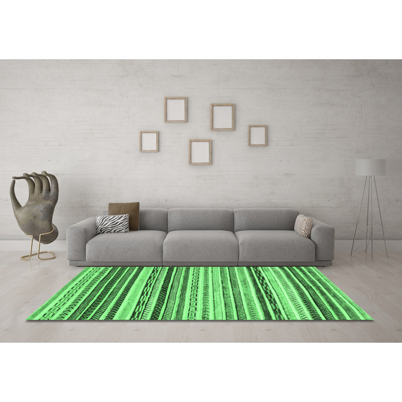Keyen Washable Geometric Indoor Rug, Round 6'