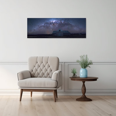 Milky Way Barn Night Dramatic Rustic Serene Architecture Landscape Wall Art